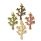 Brass Micro Pave Cubic Zirconia Pendants, Coral, with Jump Ring, Rack Plating, Long-Lasting Plated, Lead Free & Cadmium Free, Real 18K Gold Plated, Mixed Color, 37.5x21x3mm, Hole: 3.5mm