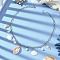 Natural Cultured Freshwater Pearl & Spiral Shell Bib Pendants, 304 Stainless Steel Cable Chain Necklaces, Stainless Steel Color, 16.73 inch(42.5cm)