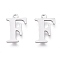 Tarnish Resistant 304 Stainless Steel Charms, Laser Cut, Alphabet, Stainless Steel Color, Letter.F, 12.5x8x0.7mm, Hole: 1mm