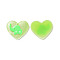 Acrylic Pendants, with Enamel and Glitter Powder, Heart with Elephant Pattern, Spring Green, 26x29.5x2mm, Hole: 1.5mm