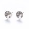 Non-Tarnish 201 Stainless Steel Stud Earring Settings, with 304 Stainless Steel Pin, Cone, Stainless Steel Color, Tray: 12mm, 15.5mm, Pin: 0.8mm