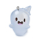 Halloween Transparent Resin Pendants, Ghost with Hat, with Platinum Iron Loop, Light Steel Blue, 32x27x27.5mm, Hole: 1.8mm