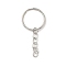 304 Stainless Steel Split Key Rings, with Chains, Stainless Steel Color, 57mm