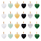 24Pcs 6 Style Spray Painted Glass Pendants, with Golden Plated Iron Bails, Imitation Jade, Heart, Mixed Color, 22x20.5x7mm, Hole: 2x6mm, 4pcs/style