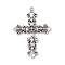 Alloy Pendants, Cadmium Free & Lead Free, Cross Charm, Antique Silver, 56.5x40.5x4mm, Hole: 2mm