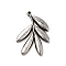Non-Tarnish 304 Stainless Steel Pendants, Leafy Branch Charms, Stainless Steel Color, 20x15x2mm, Hole: 0.8mm