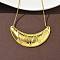 Brass Big Horn Pendant Box Chain Necklaces, Golden, 18.90 inch(48cm)
