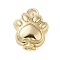 Brass Magnetic Clasps with Jump Ring, Cadmium Free & Nickel Free & Lead Free, Paw Print, Real 18K Gold Plated, 12.5x9.5x6mm