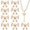 10Pcs Brass Clear Cubic Zirconia Charms, Bowknot, Real 18K Gold Plated, 11x12.5x3mm, Hole: 0.8mm