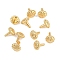 Brass Peg Bails Pin Charms, Flower, Real 18K Gold Plated, 4x3.5x3.5mm, Pin: 0.7mm