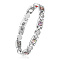 Stainless Steel Panther Chain Watch Band Bracelets, with Rhinestone and Shell, Stainless Steel Color, 7-5/8 inch(19.5cm)