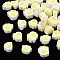 Handmade Polymer Clay Beads, Paw Print, Yellow, 8~11x9~11x4~5mm, Hole: 1.2~1.6mm