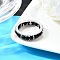 Original Design 925 Sterling Silver Finger Rings, with Natural Spinel,  Real Platinum Plated, 5.5mm, Inner Diameter: 18mm
