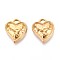 304 Stainless Steel Pendants, Heart Charm, Ion Plating(IP), Real 18K Gold Plated, 15x13x3mm, Hole: 1.8~1.9mm