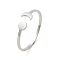 Non-Tarnish 304 Stainless Steel Open Cuff Rings, Sun & Moon, Stainless Steel Color, Inner Diameter: 18.2mm