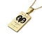 304 Stainless Steel Black Enamel Rectangle with Constellation Pendant Necklaces, Golden, Aries, 15.75~17.72 inch(40~45cm)
