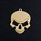 201 Stainless Steel Pendants, For Halloween, Skull, Golden, 24x19x1mm, Hole: 1.5mm