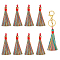 30Pcs Polyester Tassel Big Pendant Decorations, Colorful, 86x9.5mm, Hole: 2mm