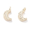 Brass Charms, Cadmium Free & Nickel Free & Lead Free, Uneven Moon, Real 18K Gold Plated, 9x5x2.5mm, Hole: 1.4mm