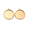 Brass Pendant Cabochon Settings, Long-Lasting Plated, Nickel Free, Flat Round, Real 18K Gold Plated, Tray: 16mm, 20x18x2mm, Hole: 1.4mm
