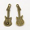 Tibetan Style Alloy Pendant, Guitar, Lead Free and Cadmium Free, Antique Bronze, 31x11x2mm, Hole: 2mm