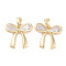 Brass Micro Pave Cubic Zirconia Pendants, Bowknot Charms, Cadmium Free & Nickel Free & Lead Free, Real 18K Gold Plated, 15.5x15.5x2.8mm, Hole: 2.8x3.4mm