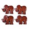 Natural Red Jasper Carved Pendants, Elephant Charms, 31~41x42~51x8~8.5mm, Hole: 3~5mm