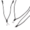 3Pcs 3 Styles Adjustable Waxed Polyester Cord Necklaces Making, with Brass Findings, Platinum, Black, 14.17~26.77inch(36~68cm), 1pc/style