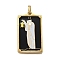Tarot 304 Stainless Steel Enamel Pendants, Real 18K Gold Plated, Ion Plating(IP), Ghost, 37.5x22x2mm, Hole: 6x3.5mm