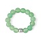 4MM Round Natural Dyed Green Aventurine Beaded Stretch Rings, European and American Style