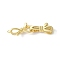 Brass Fold Over Clasps, Lead Free & Cadmium Free, Long-Lasting Plated, Rack Plating, Butterfly, Real 18K Gold Plated, 33mm