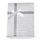 Cardboard Jewelry Necklace Boxes, with White Sponge, for Jewelry Gift Packaging, Rectangle with Bowknot, WhiteSmoke, 16x12x3.1cm, inside: 15.2×11.2cm.