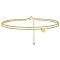 Heart Brass with Crystal Rhinestone Anklets, Golden, Letter B, 9-1/8 inch(230mm)