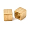 304 Stainless Steel European Beads, Large Hole Beads, Cube with Letter, Golden, Letter I, 7x7x7mm, Hole: 5.5mm