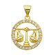 Латунные микропаве прозрачные подвески с фианитом KK-N241-LA823-7-NR-1