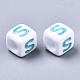 Непрозрачные белые акриловые бусины SACR-R252-02S-2