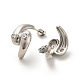 Серьги-гвоздики из латуни с микропаве и прозрачным фианитом EJEW-M240-07P-2