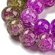 Окрашенного распылением треск стеклянные бусы нити DGLA-C002-8mm-04-4