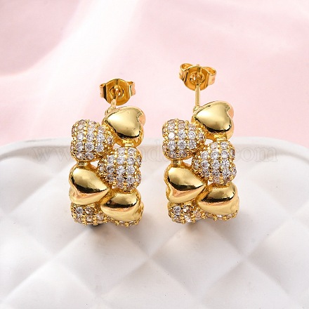 Серьги-гвоздики из циркония EJEW-D322-07G-02-1
