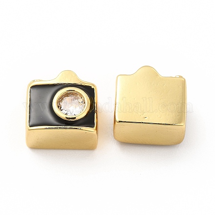 Латунные микро проложить кубического циркония бусы KK-I699-02G-B-1