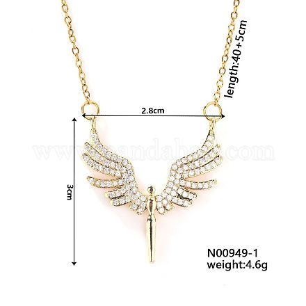 Ожерелья с подвеской из латуни и стразами Sweet Wing Angel для женщин RU5786-1