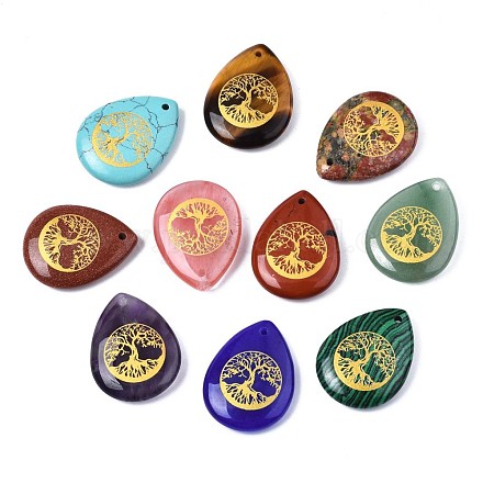 Природные и синтетические Gemstone подвески G-T122-71-1