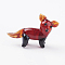 Home Decorations, Handmade Lampwork Display Decorations, Fox, Red, 35x9x23mm