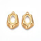 304 Stainless Steel Pendant Cabochon Settings, Oval Charms, Ion Plating(IP), Real 18K Gold Plated, Tray: 14x10mm, 25.5x16.5x3mm, Hole: 2.2mm