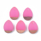 Resin & Walnut Wood Pendants, teardrop, Hot Pink, 17.5x13x4mm, Hole: 1.8mm