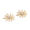 Brass Micro Pave Clear Cubic Zirconia Pendants, Long-Lasting Plated, Flower, Real 18K Gold Plated, 23x21x4mm, Hole: 1mm