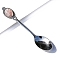403 Stainless Steel Spoon, with Natural Rose Quartz, Stainless Steel Color, 130x25mm