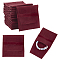 NBEADS 24 Pcs Microfiber Jewelry Pouch, Pocket Cosmetic Bag Velvet Jewelry Flap Pouches Folding Envelope Bag for Earrings Bracelets Necklaces Packaging, Dark Red, 3.78×3.54x0.1 Inch