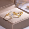Brass Micro Pave Cubic Zirconia Stackable Rings for Women, Golden, US Size 7(17.3mm)
