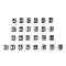 Plated Acrylic Beads, Horizontal Hole, Cube with Letter, Antique Silver, 6mm, Hole: 3mm, 26 letters, 10g/letter, about 55pcs/letter, about 1430pcs/set